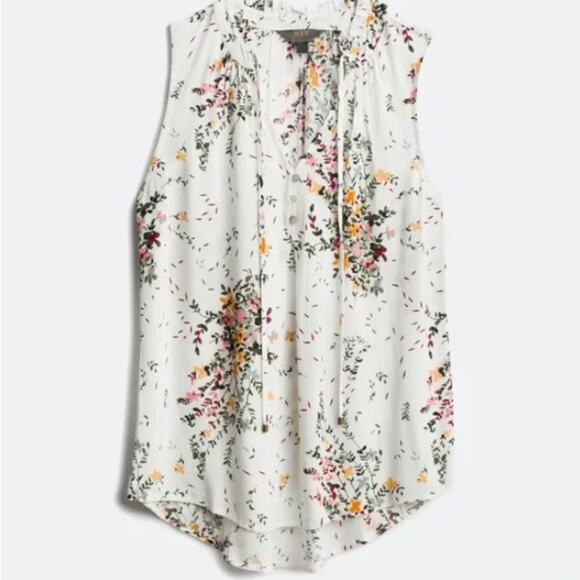 Market & Spruce (2X) Ava Tie Neck Sleeveless Blouse - Stitch Fix Floral Cluster - Picture 10 of 12